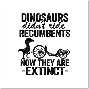 Dinosaurs Didn't Ride Recumbents Now They Are Extinct Funny Recumbent Bike Posters and Art